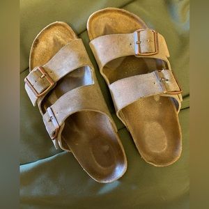 Birkenstock Arizona Tan Suede Leather Sandals